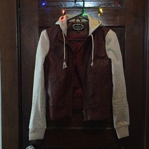 Faux leather/sweatshirt Jacket